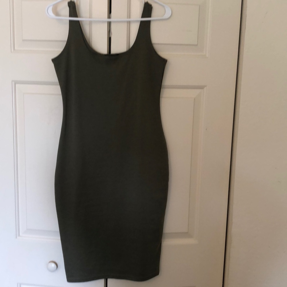Olive green bodycon dress